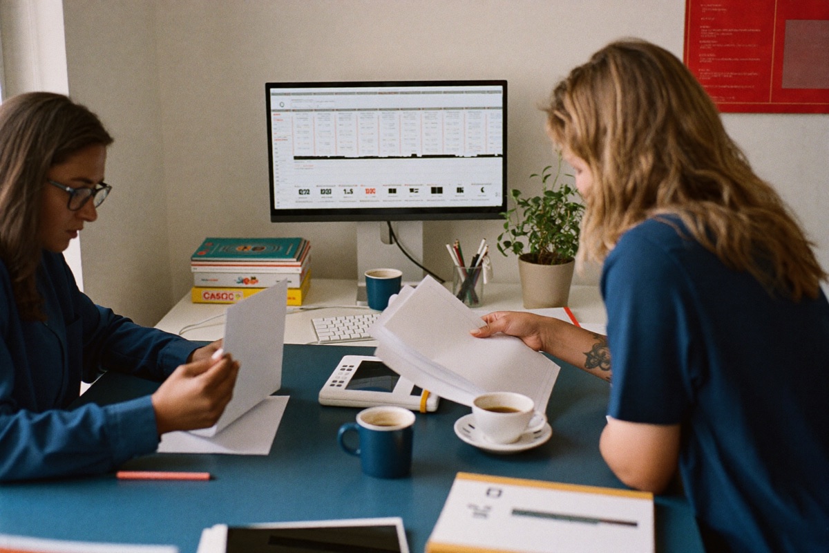 A finance team reviewing the numbers